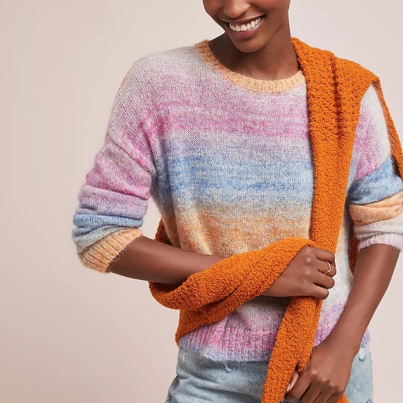 Anthropologie Sweaters - Anthropologie Rails Camille Rainbow Mohair Sunset Sweater S